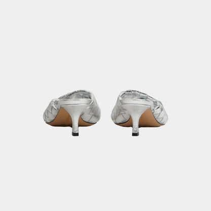 Blink Kitten Heel Mule Intrecciato Laminated Leather