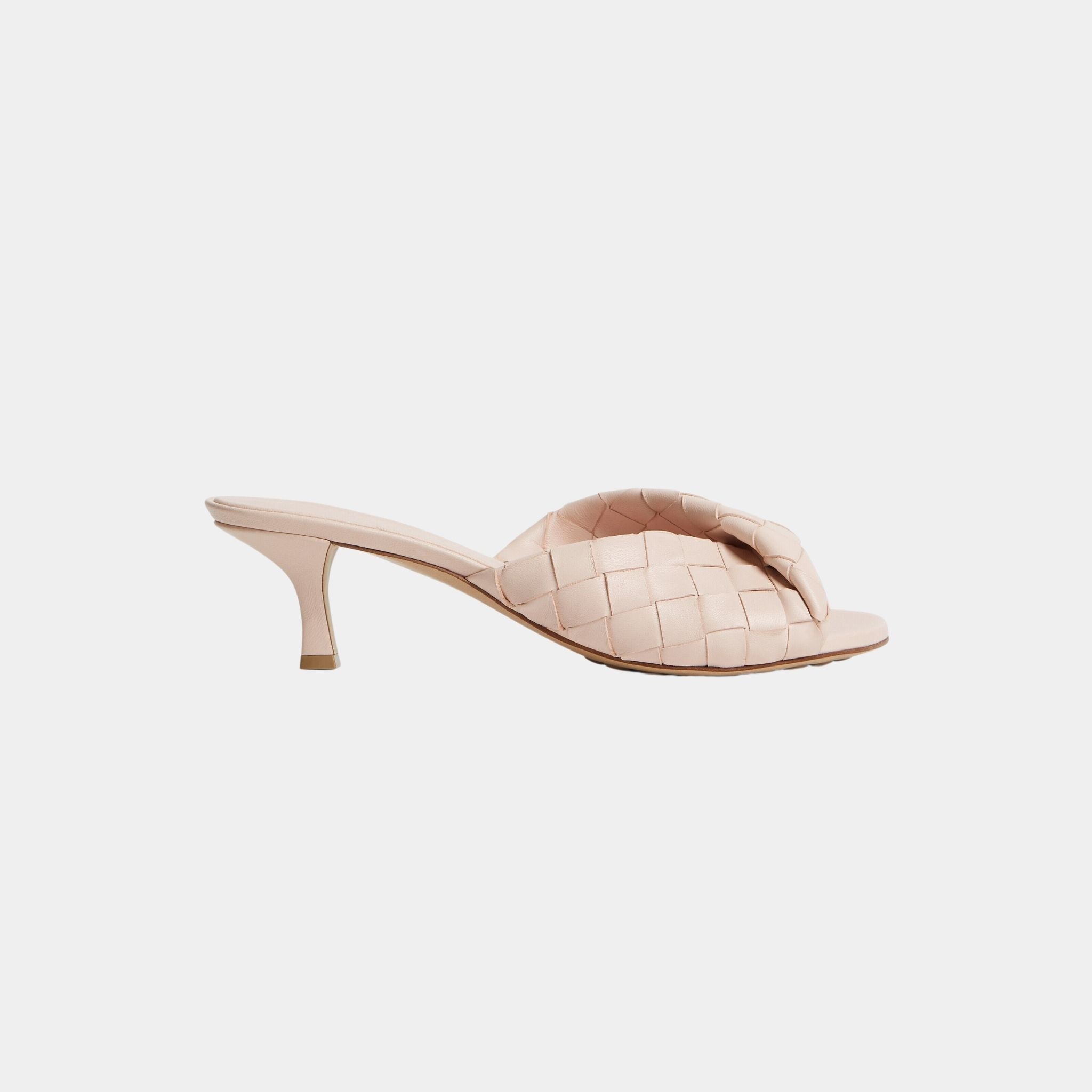 Blink Mule with Folded Detail in Intrecciato Leather