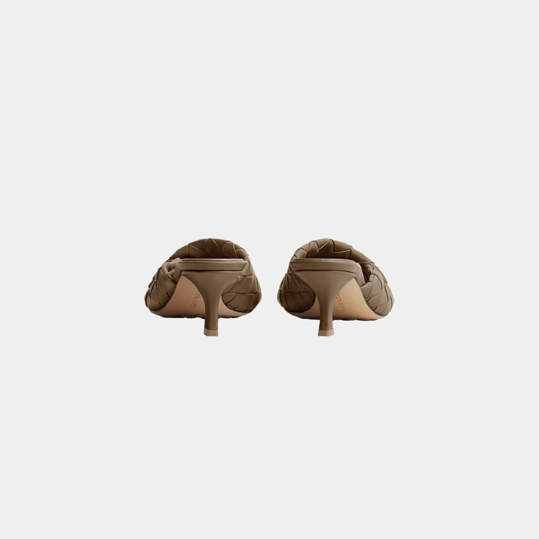 Blink Mule with Folded Detail in Intrecciato Leather