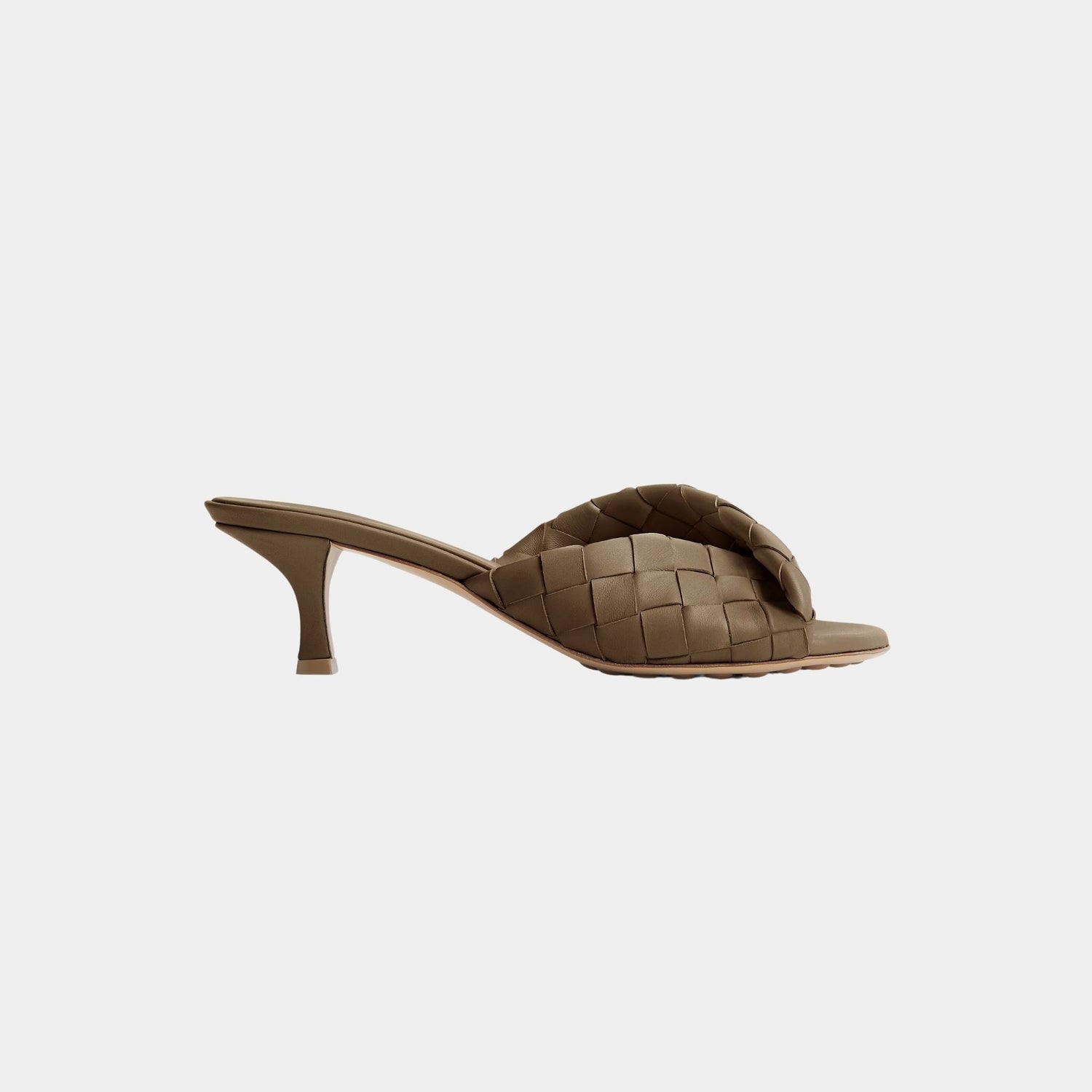 Blink Mule with Folded Detail in Intrecciato Leather