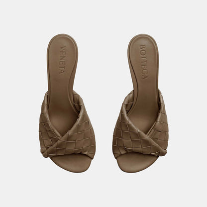 Blink Mule with Folded Detail in Intrecciato Leather