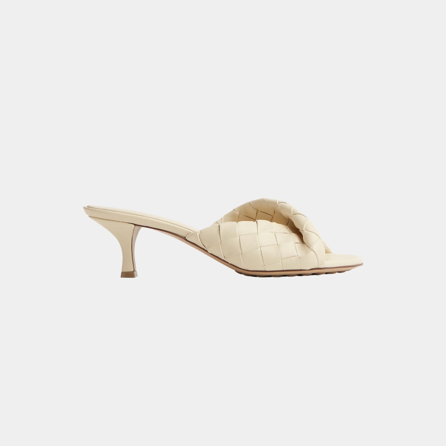 Blink Mule with Folded Detail in Intrecciato Leather