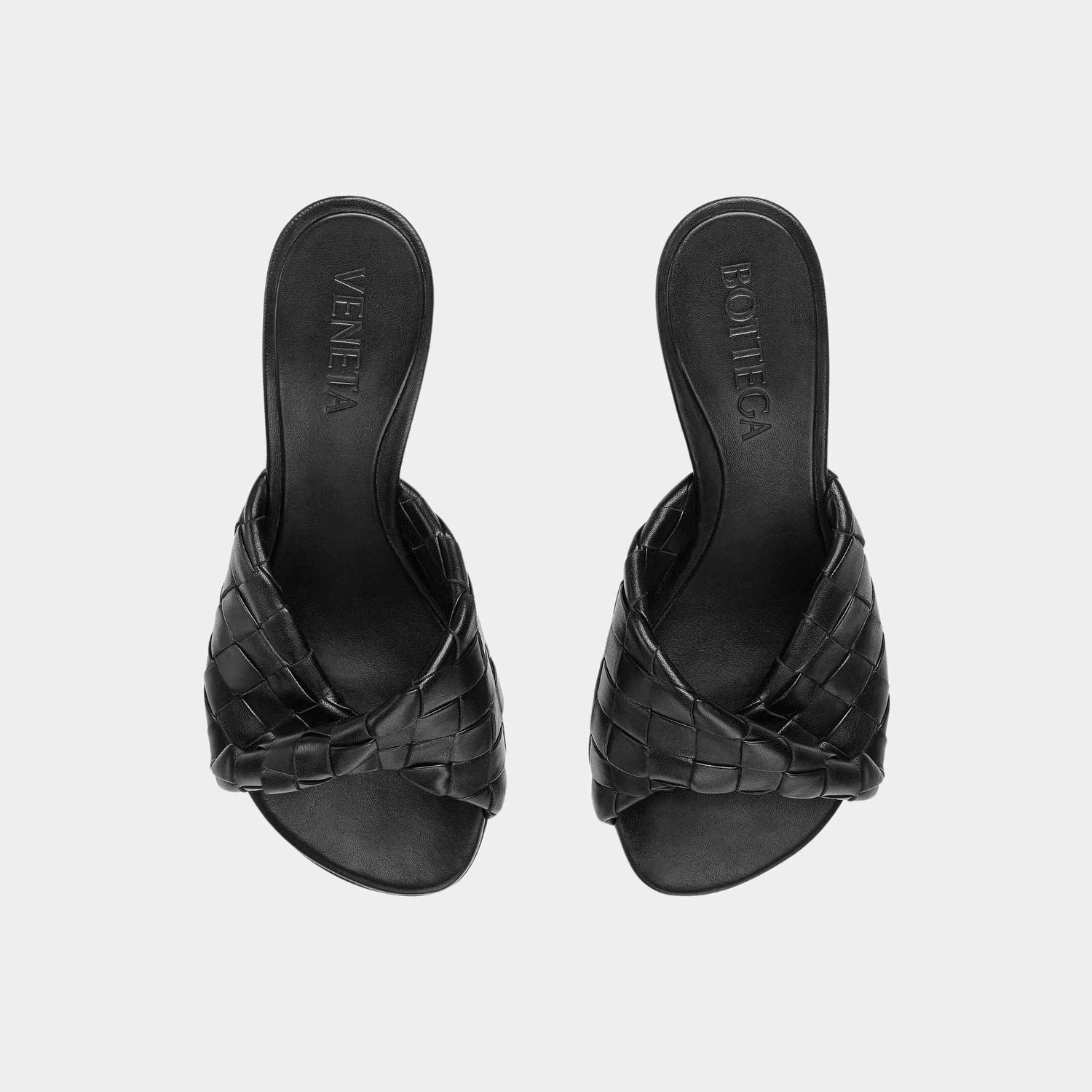 Blink Mule High Heel with Folded Detail in Intrecciato Leather