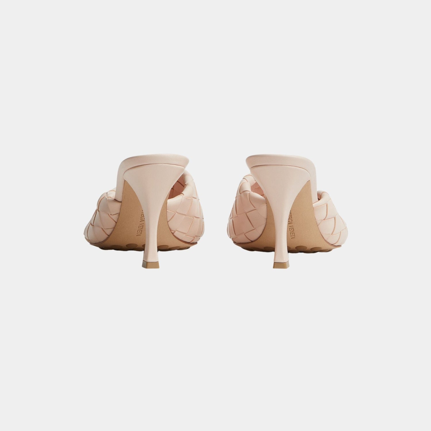 Blink Mule High Heel with Folded Detail in Intrecciato Leather
