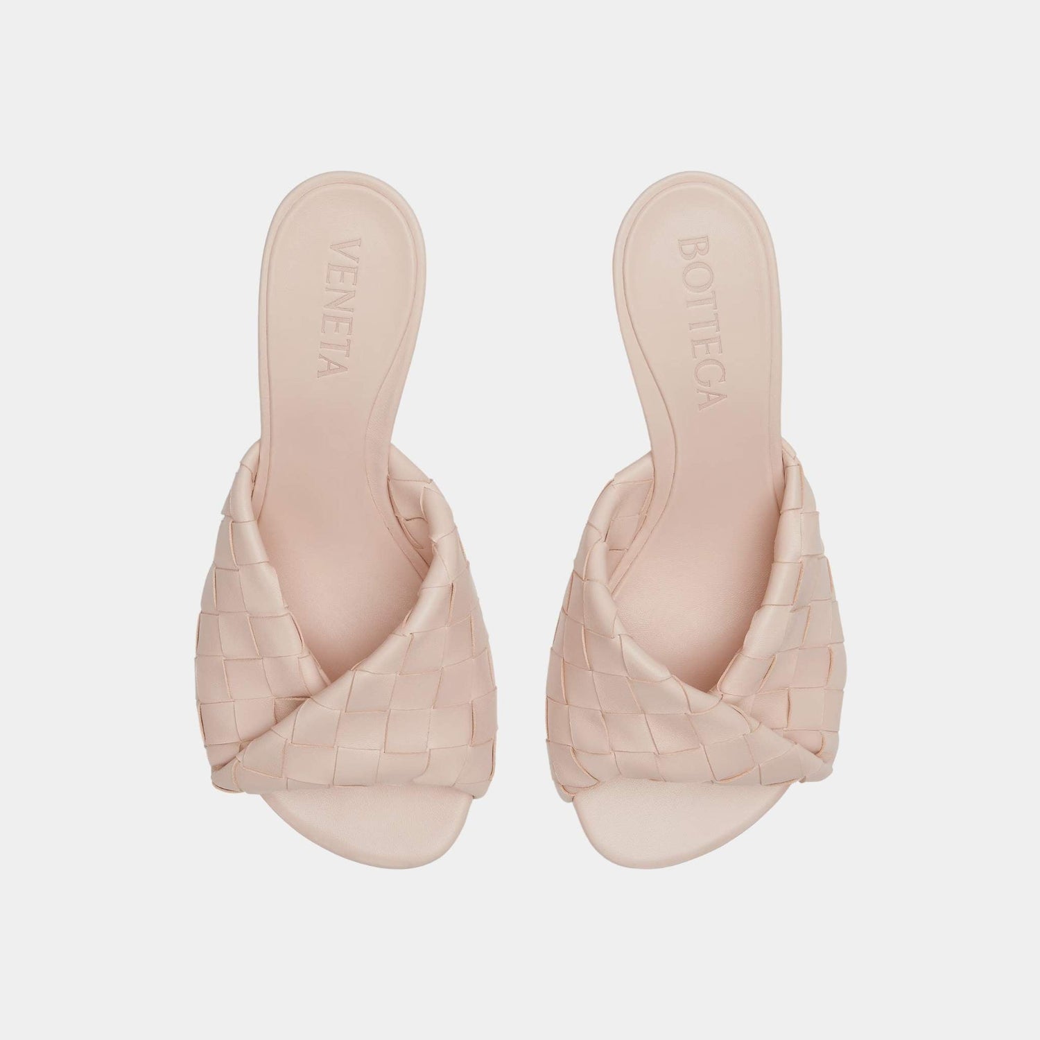 Blink Mule High Heel with Folded Detail in Intrecciato Leather