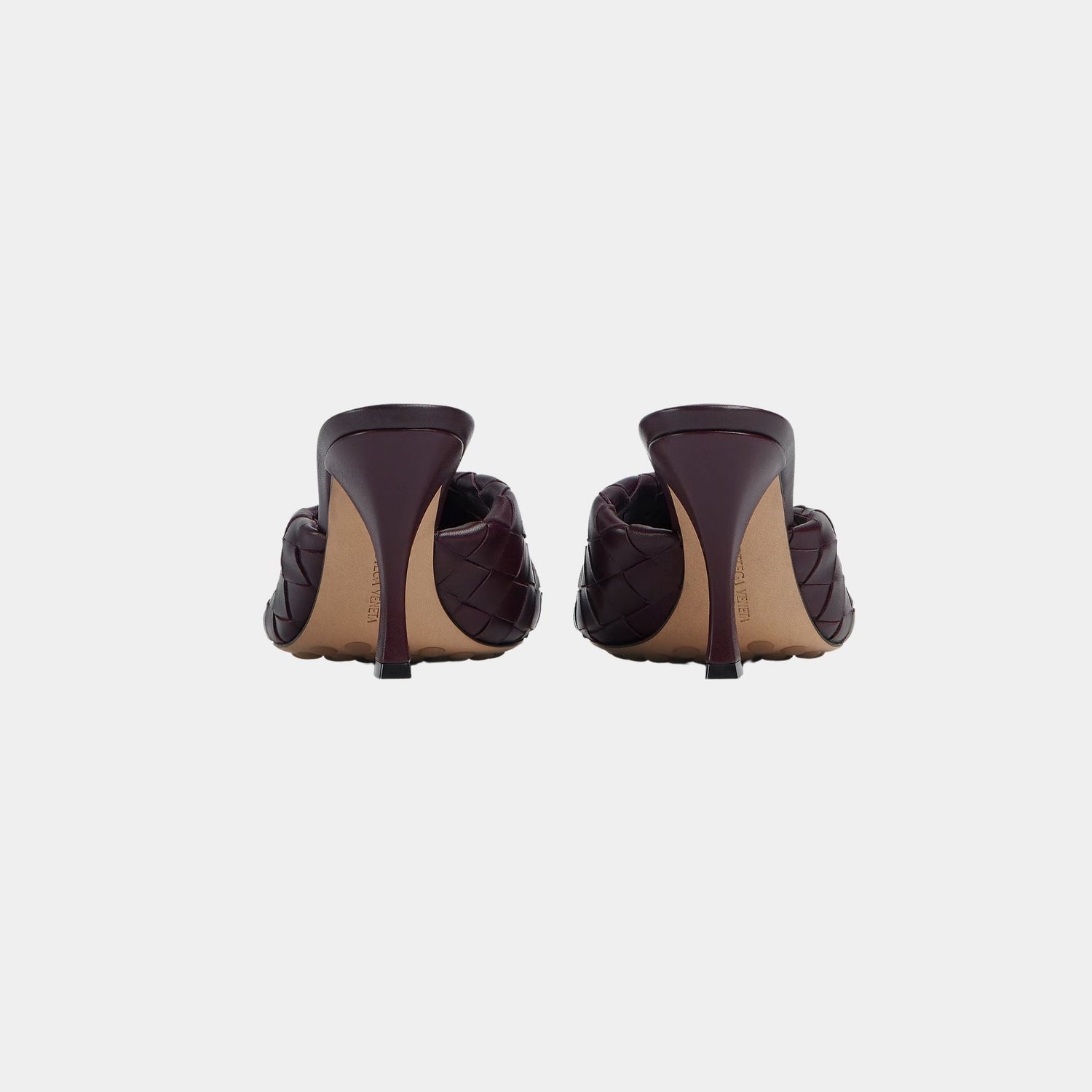 Blink Mule High Heel with Folded Detail in Intrecciato Leather