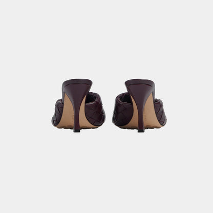 Blink Mule High Heel with Folded Detail in Intrecciato Leather