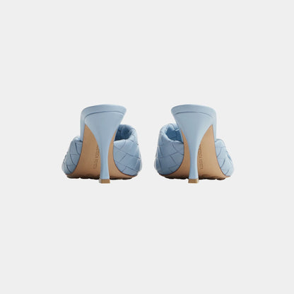 Blink Mule High Heel with Folded Detail in Intrecciato Leather