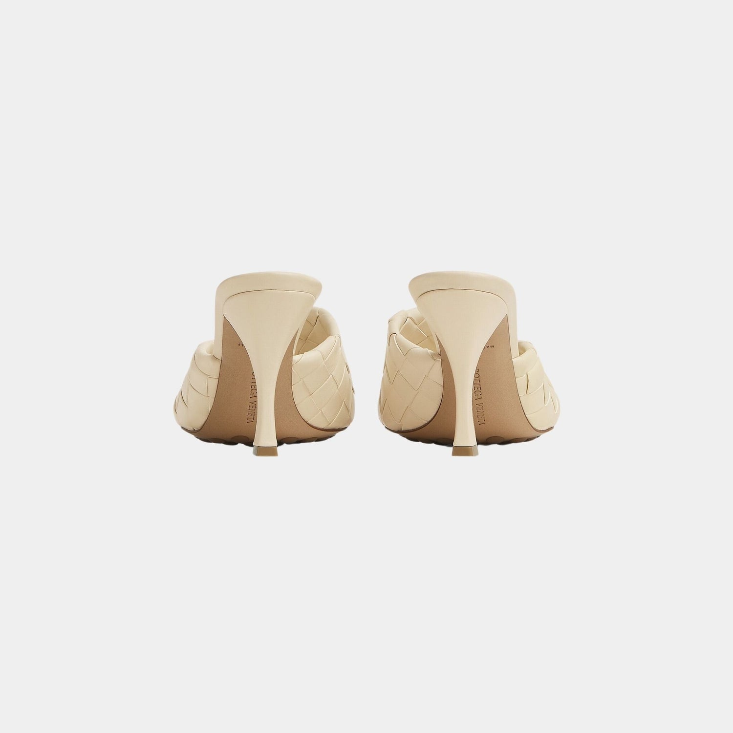 Blink Mule High Heel with Folded Detail in Intrecciato Leather