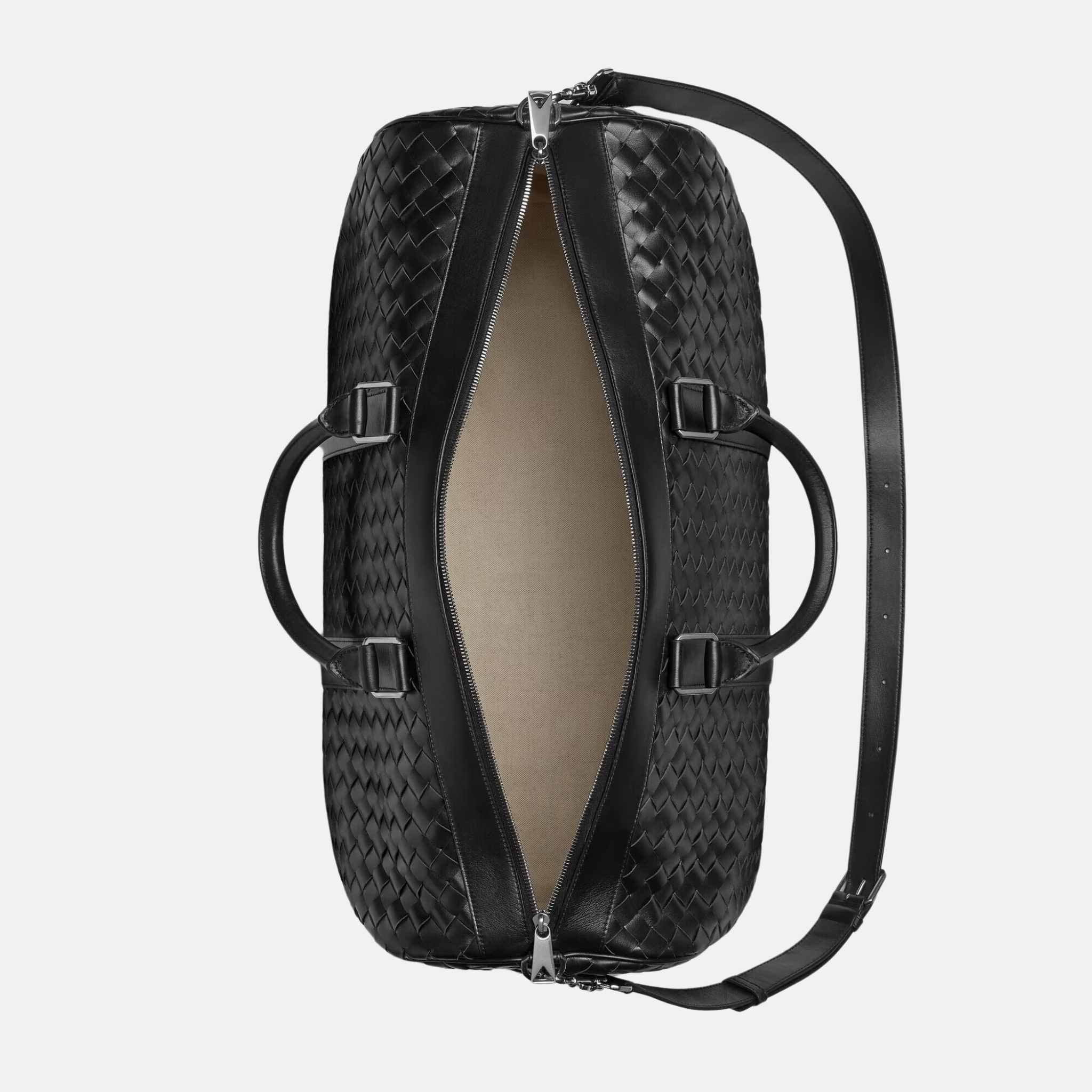 Cabin Duffle Bag In Intrecciato Leather