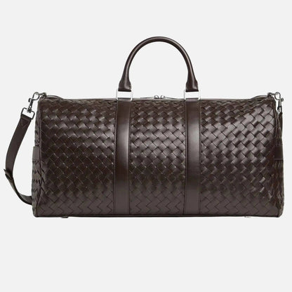 Cabin Duffle Bag In Intrecciato Leather