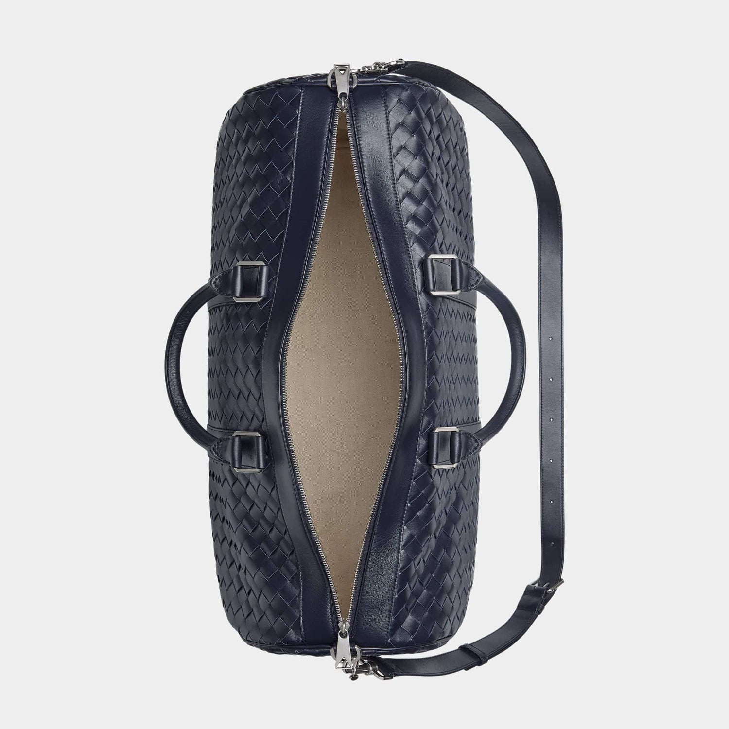 Cabin Duffle Bag In Intrecciato Leather