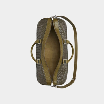 Cabin Duffle Intrecciato Leather With Ostrich Trims
