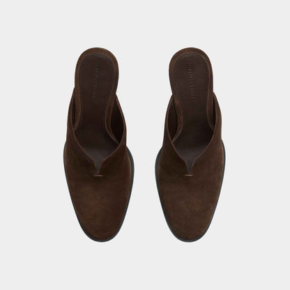 Cha-Cha Suede Mule Pump with Sculptural Heel
