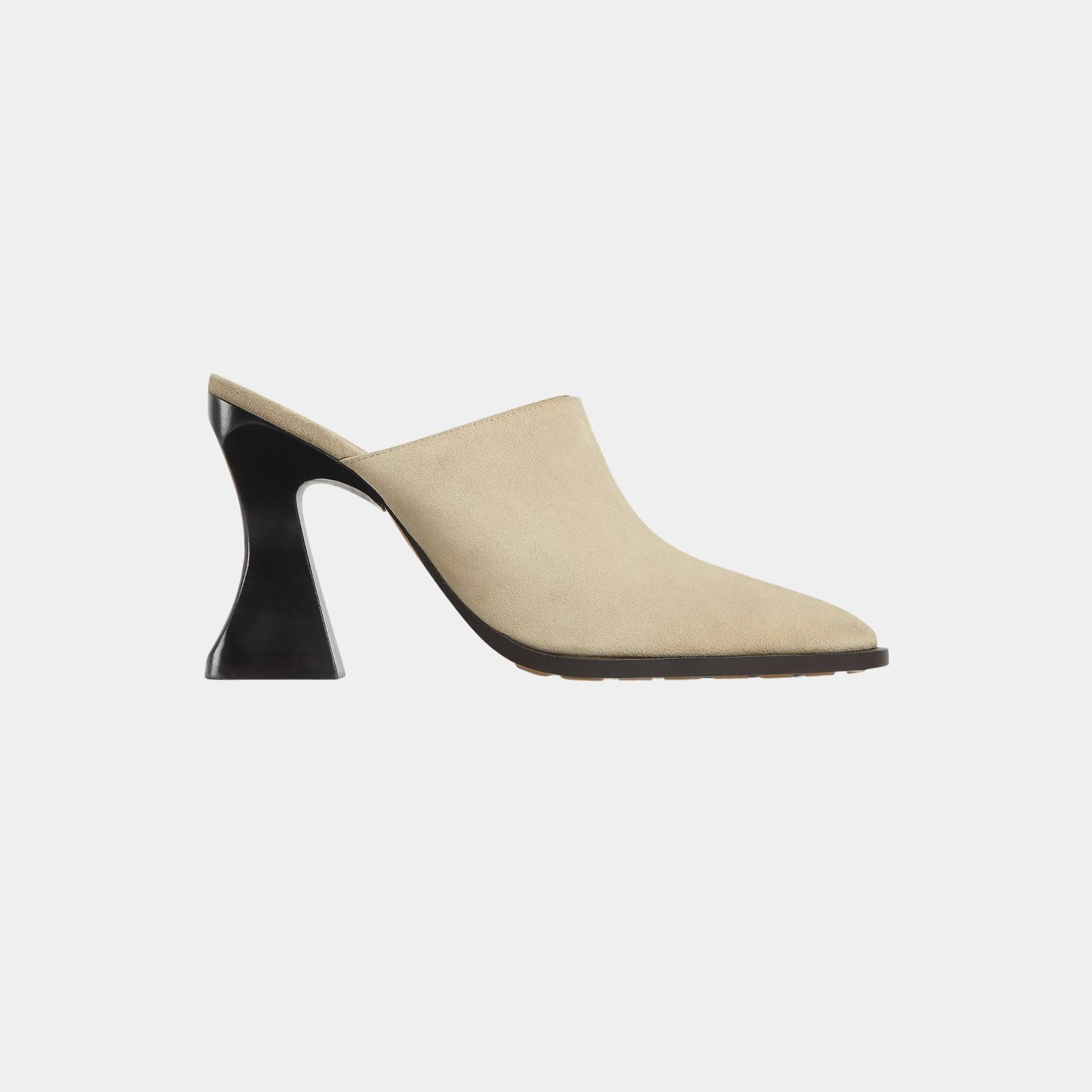 Cha-Cha Suede Mule Pump with Sculptural Heel