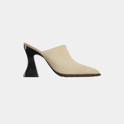 Cha-Cha Suede Mule Pump with Sculptural Heel