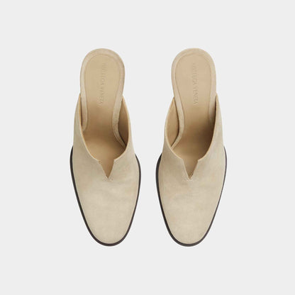 Cha-Cha Suede Mule Pump with Sculptural Heel