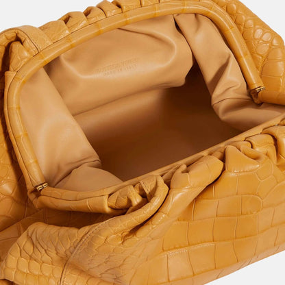 Crocodile Leather Pouch Clutch Bag