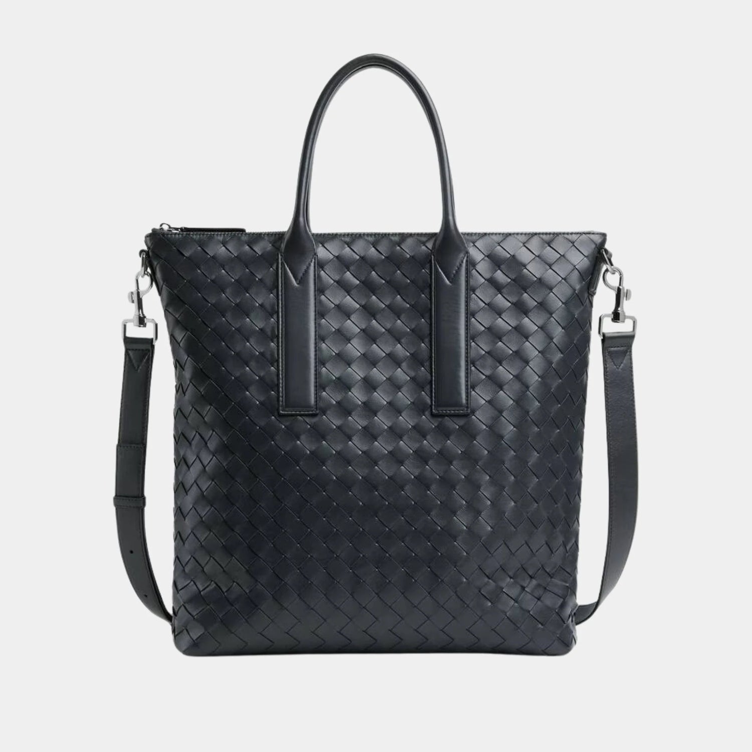 Intrecciato Zipped North South Tote Bag