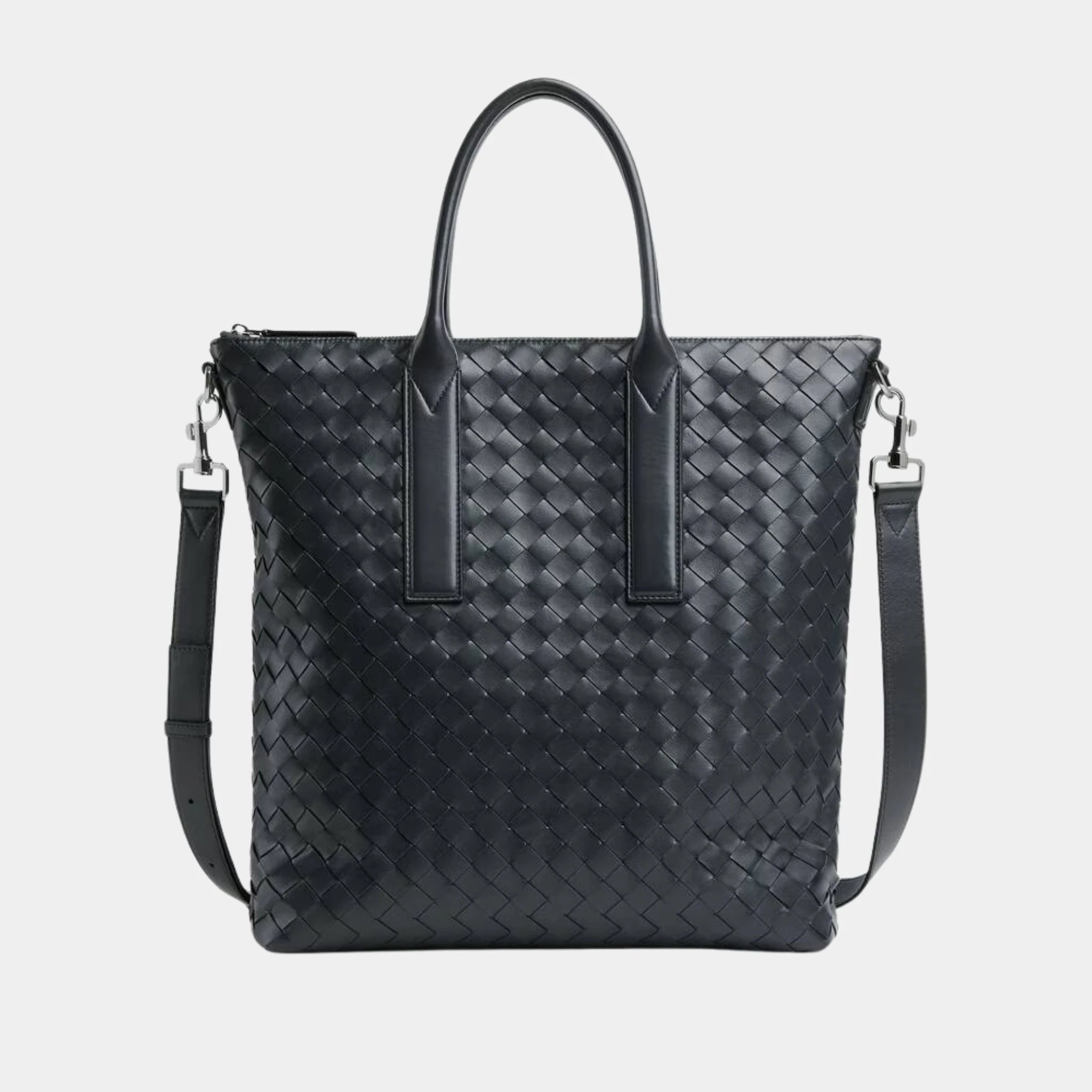 Intrecciato Zipped North South Tote Bag