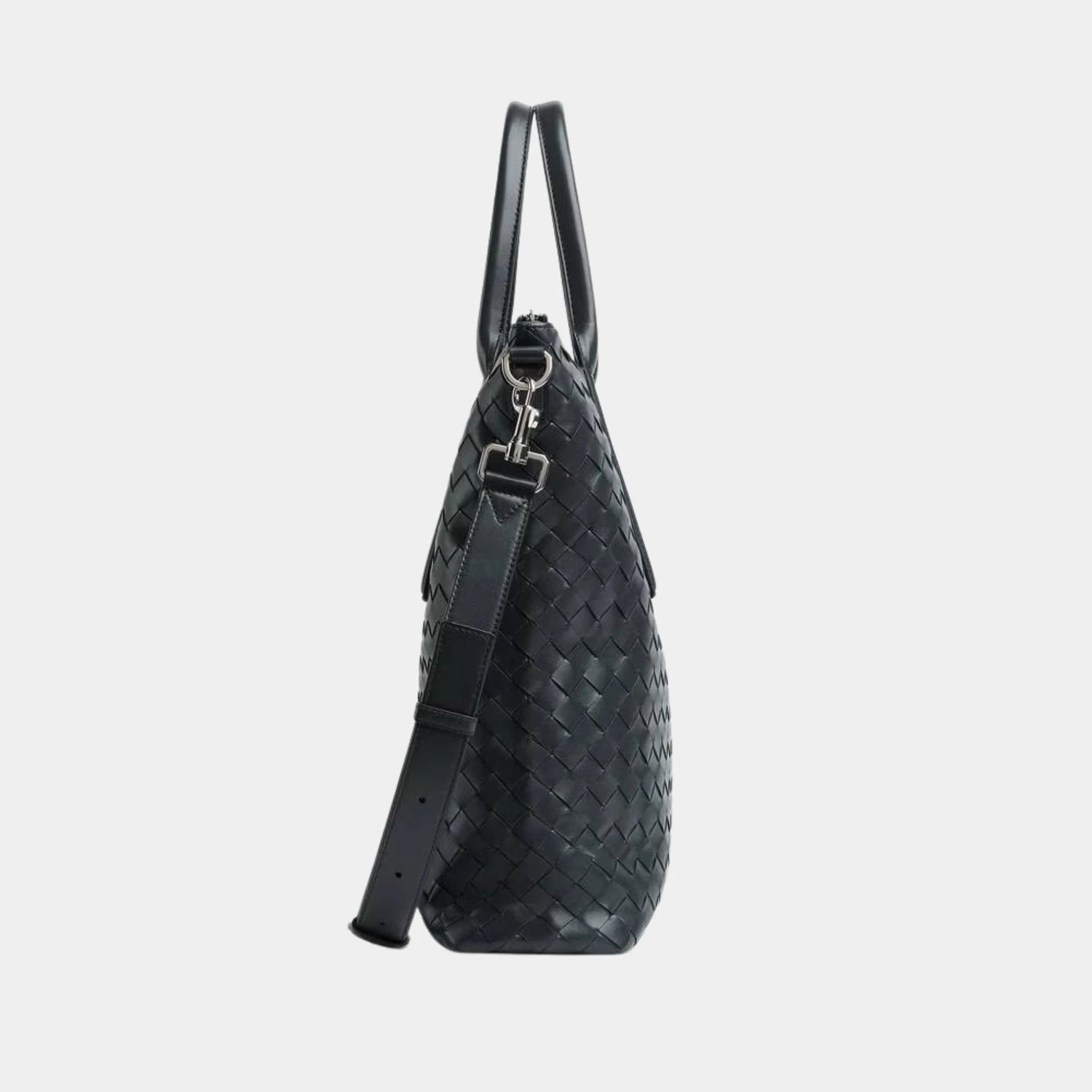 Intrecciato Zipped North South Tote Bag