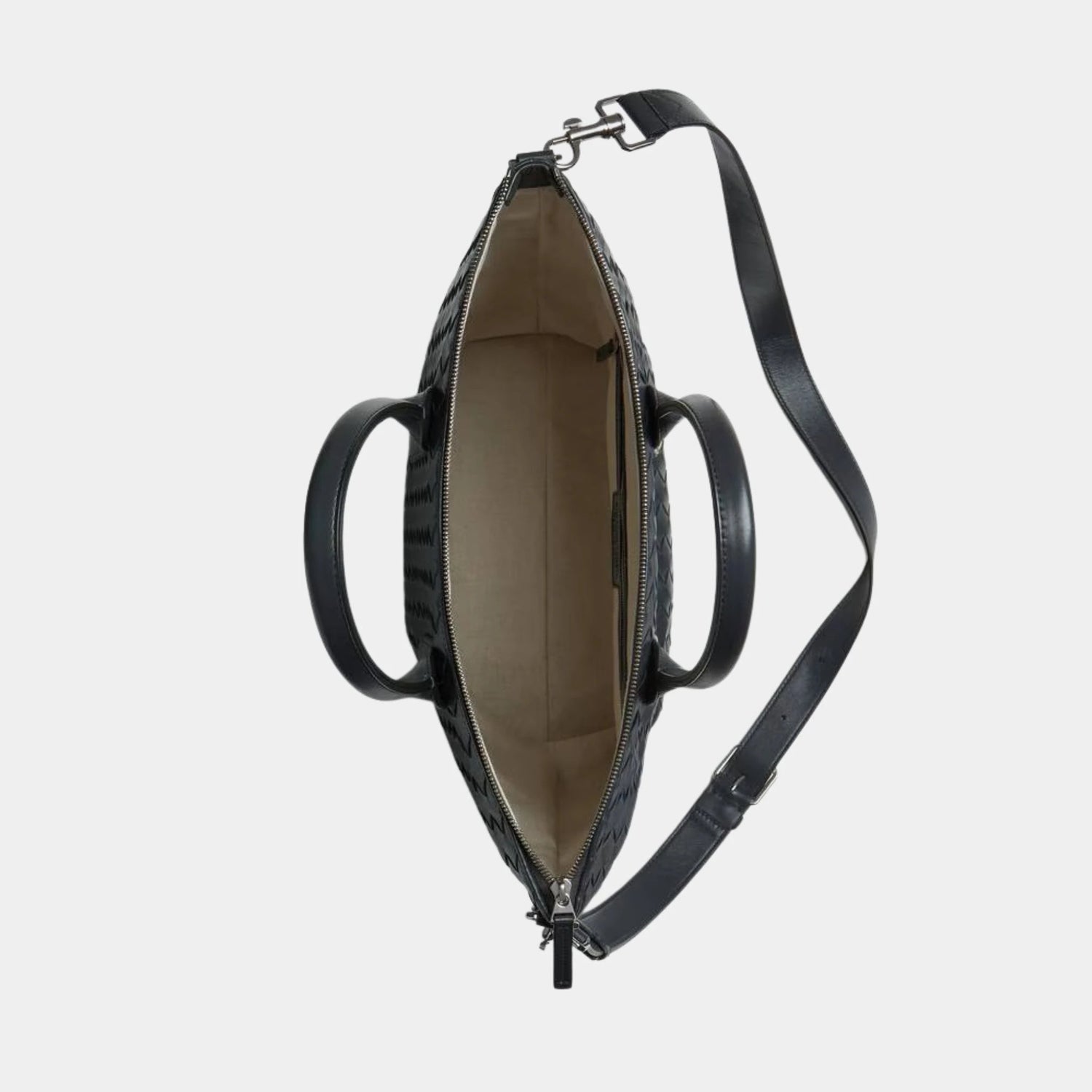 Intrecciato Zipped North South Tote Bag