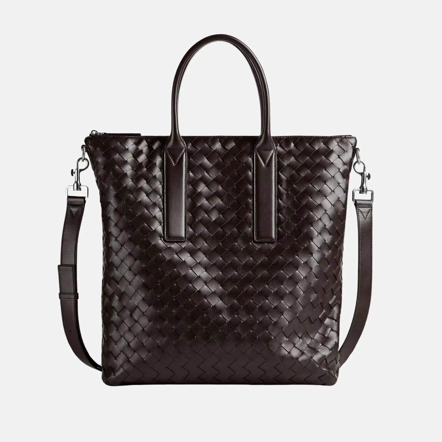 Intrecciato Zipped North South Tote Bag