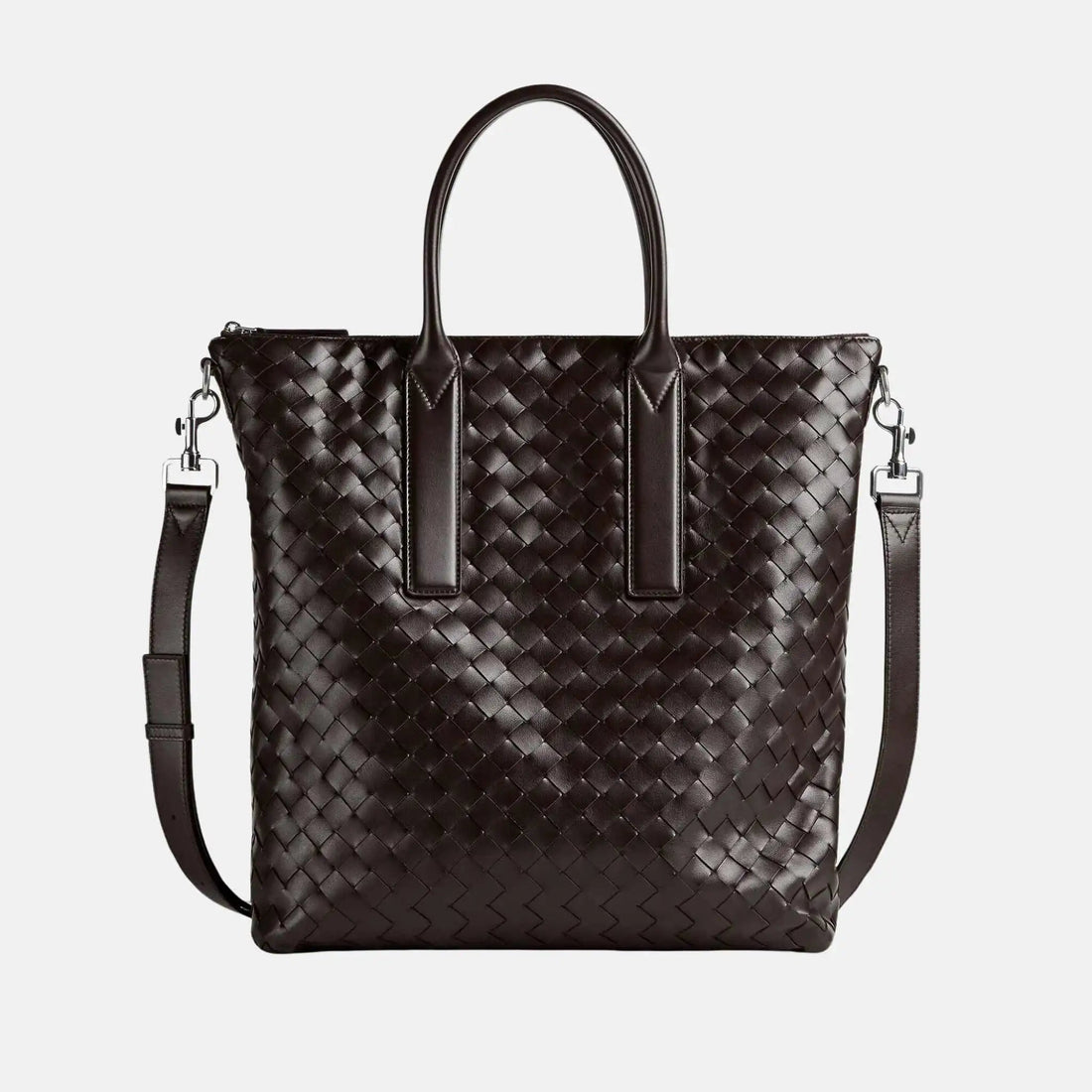 Intrecciato Zipped North South Tote Bag