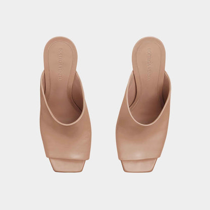 Knot High-Heel Mule Lambskin Gold Metal Knot Heel