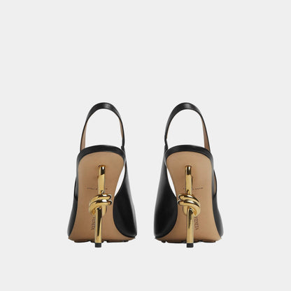 Knot Leather Slingback Pump