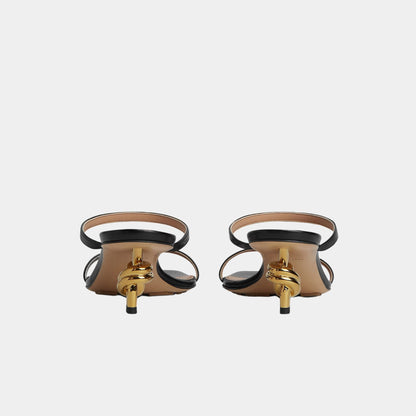 Knot Strap Mid Heel Mule