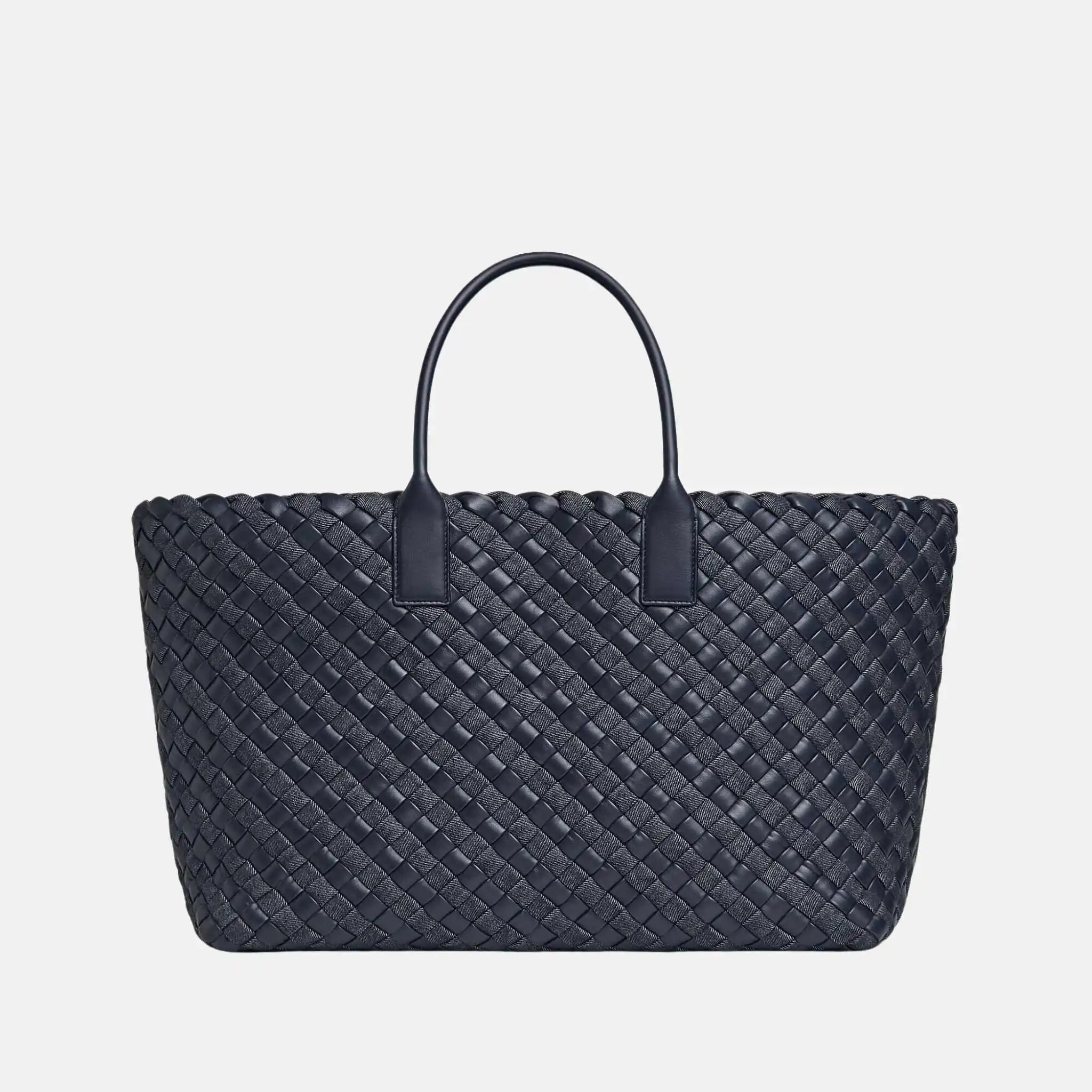 Large Cabat Tote in Intreccio Padded Nappa &amp; Denim