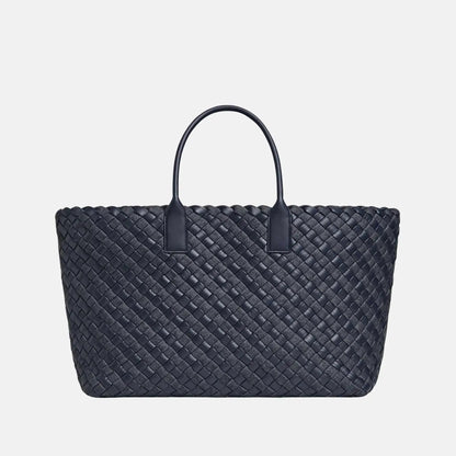 Large Cabat Tote in Intreccio Padded Nappa &amp; Denim