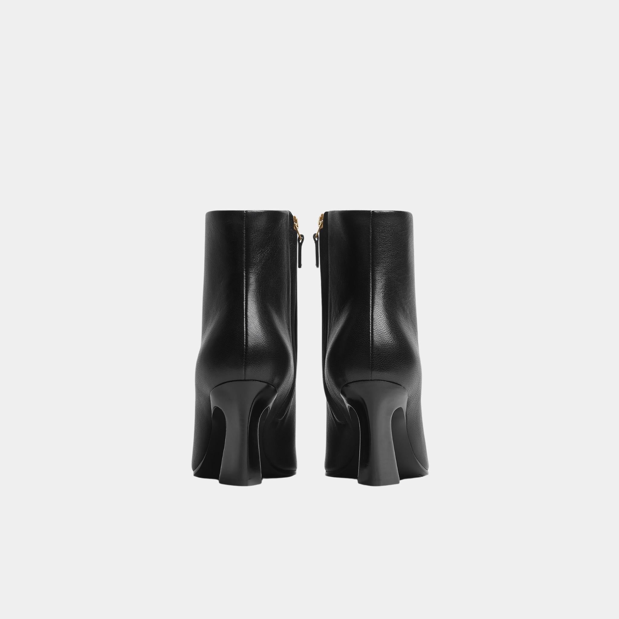 Lewis Ankle Boot Calfskin Sculptural Sloped Heel