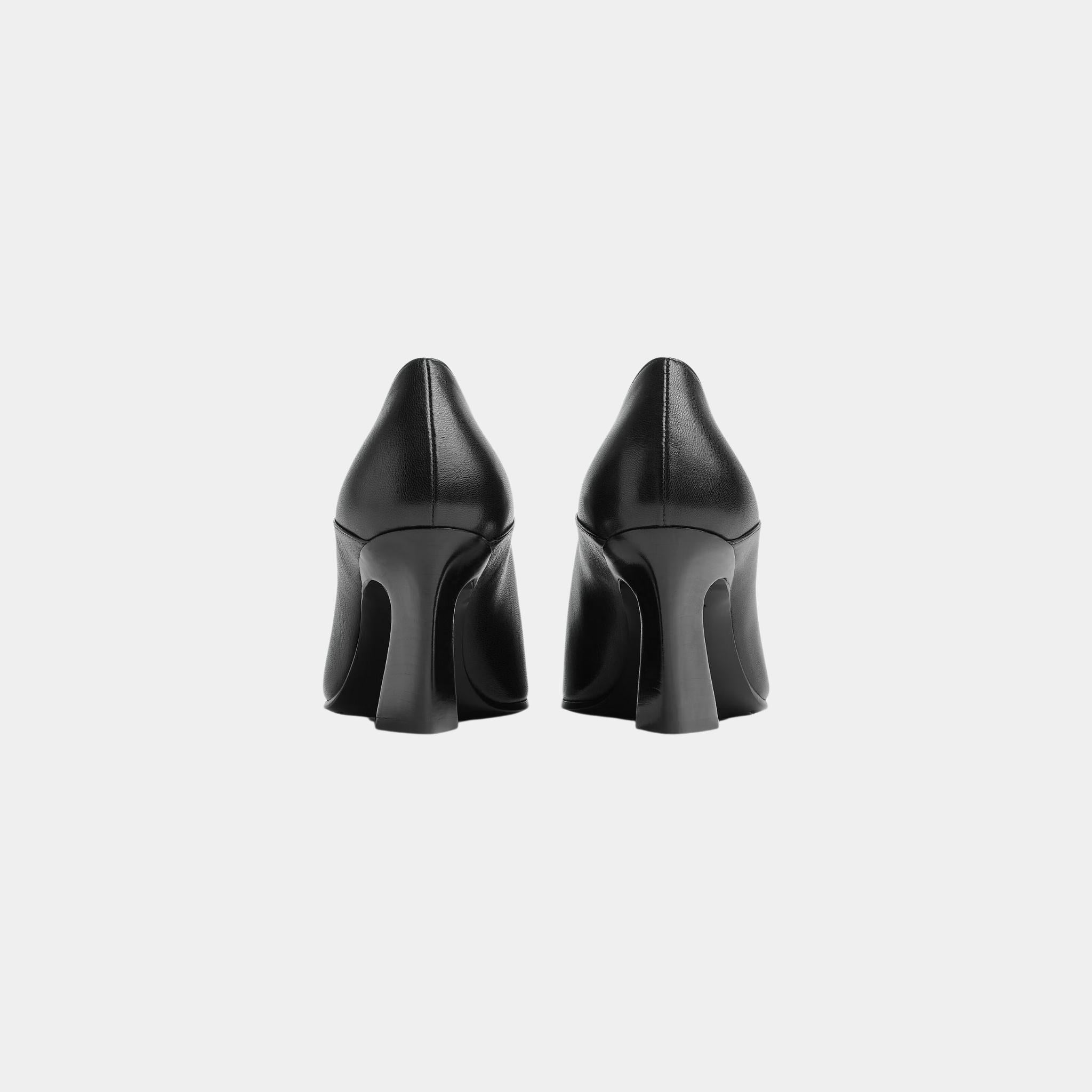 Lewis Pump Calfskin with Sculptural Sloped Heel
