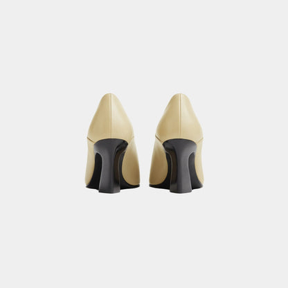 Lewis Pump Calfskin with Sculptural Sloped Heel