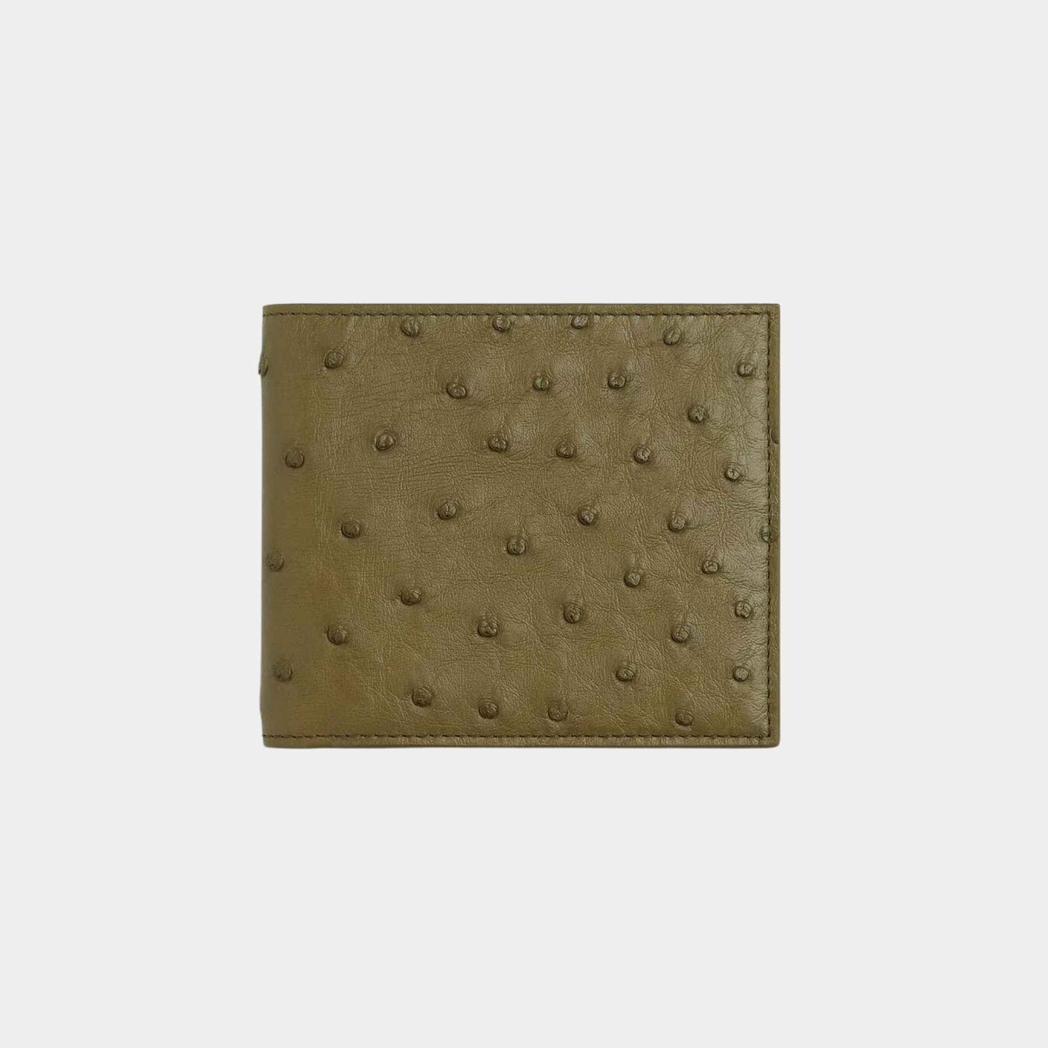 Ostrich Bi Fold Leather Wallet