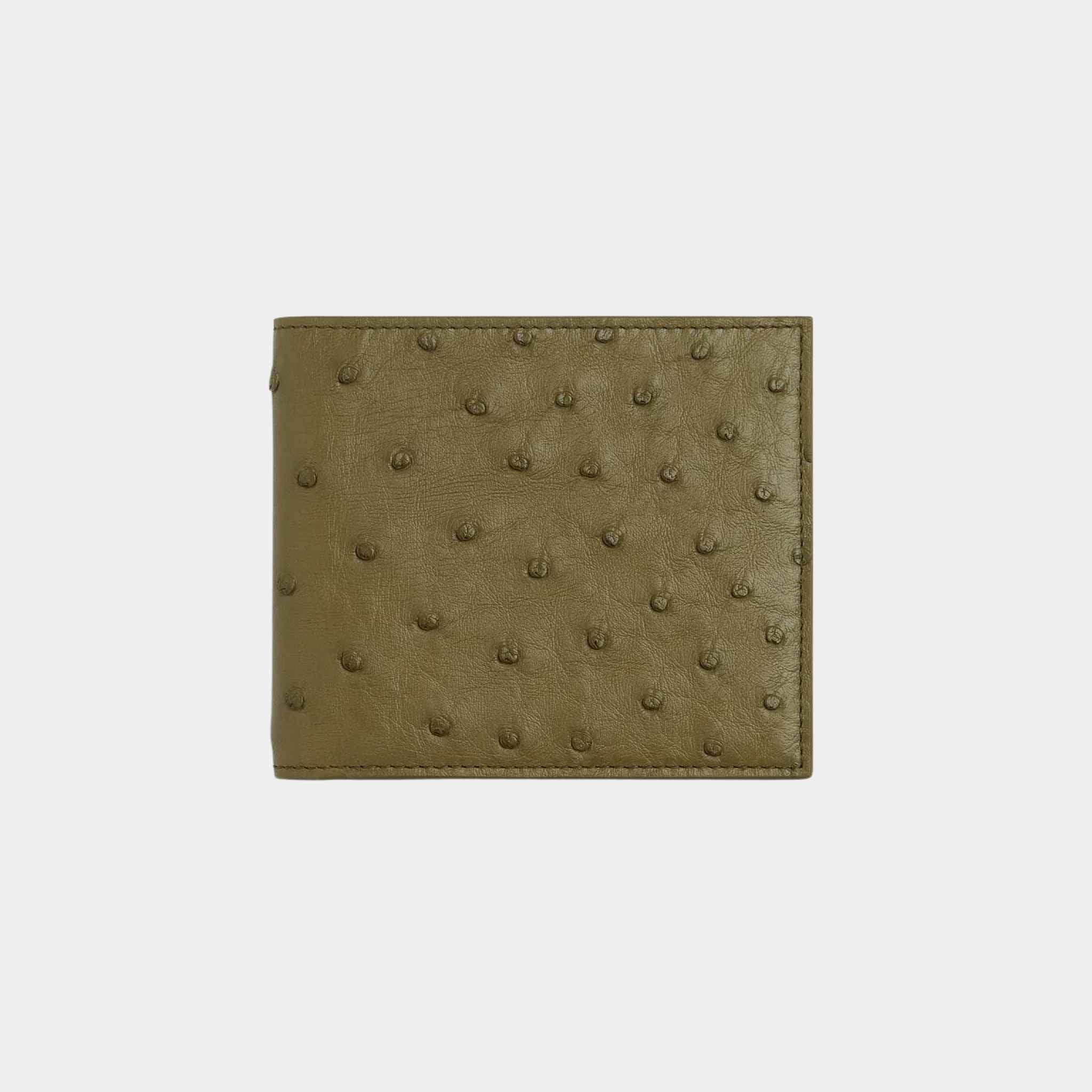 Ostrich Bi Fold Leather Wallet