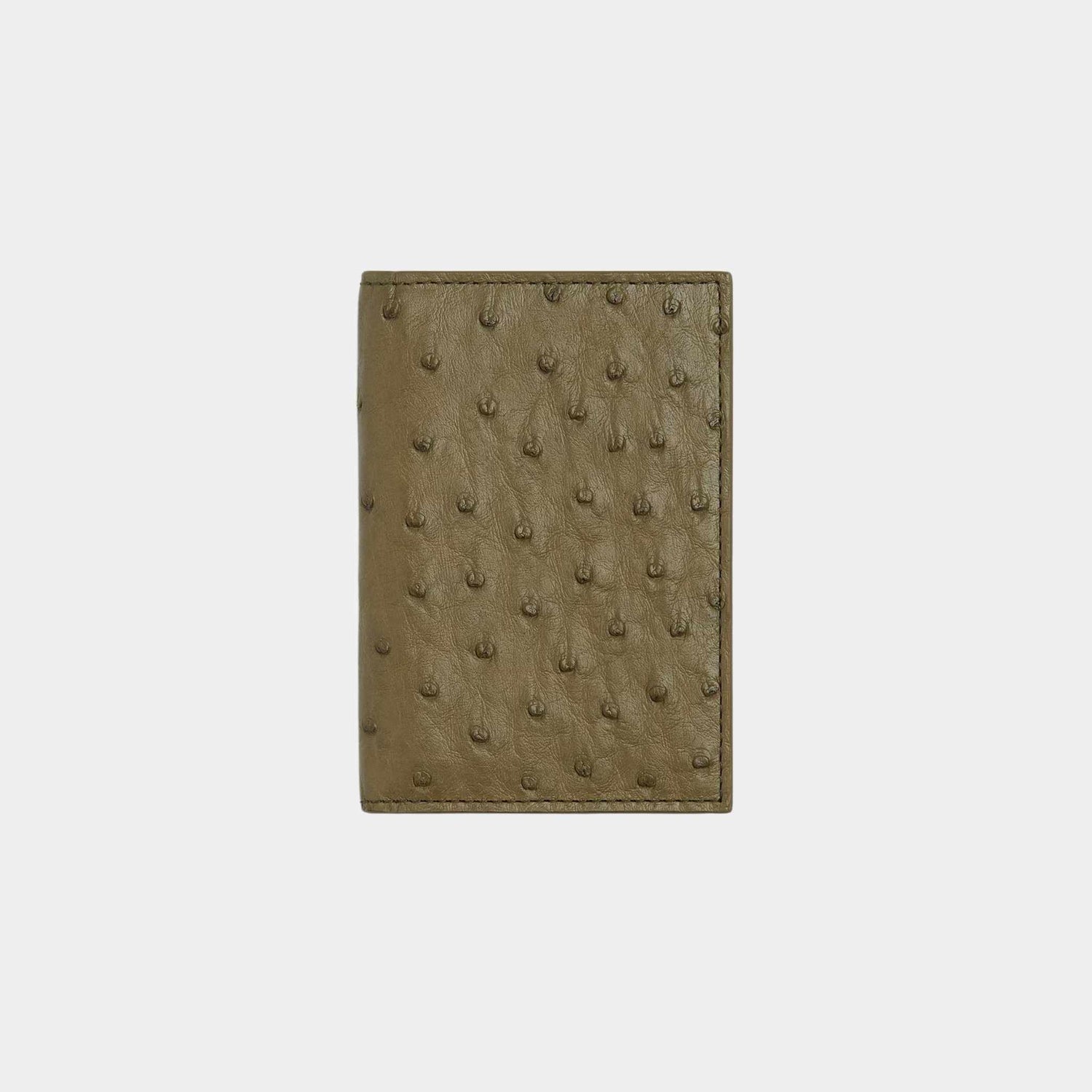 Ostrich Leather Flap Card Case