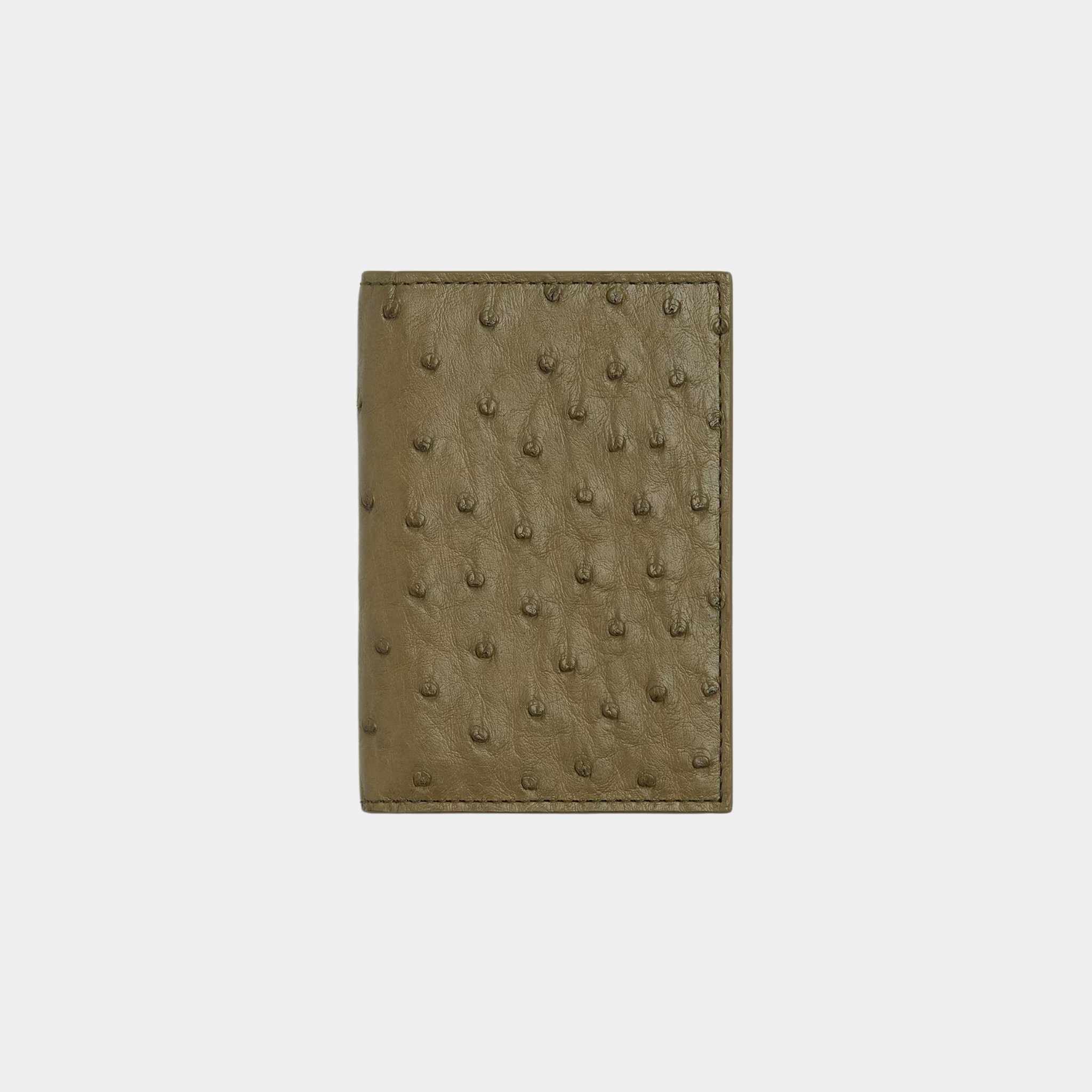 Ostrich Leather Flap Card Case