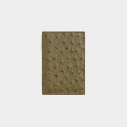 Ostrich Leather Flap Card Case