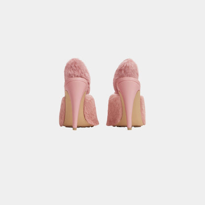 Punta Mule Pump Rabbit-inspired Solf Calf Hair