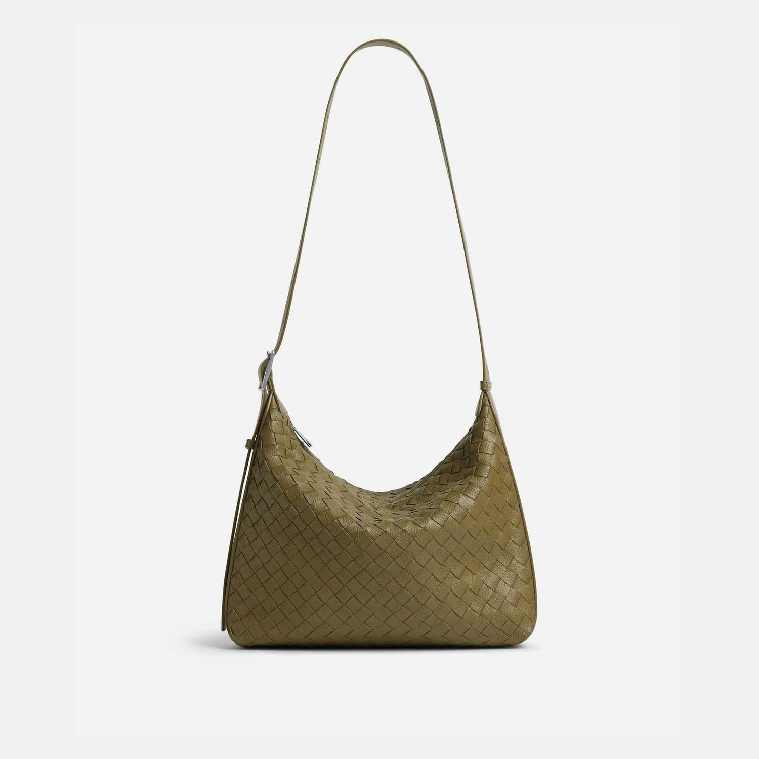 Small Traveler Hobo Bag In Intrecciato Deer Skin