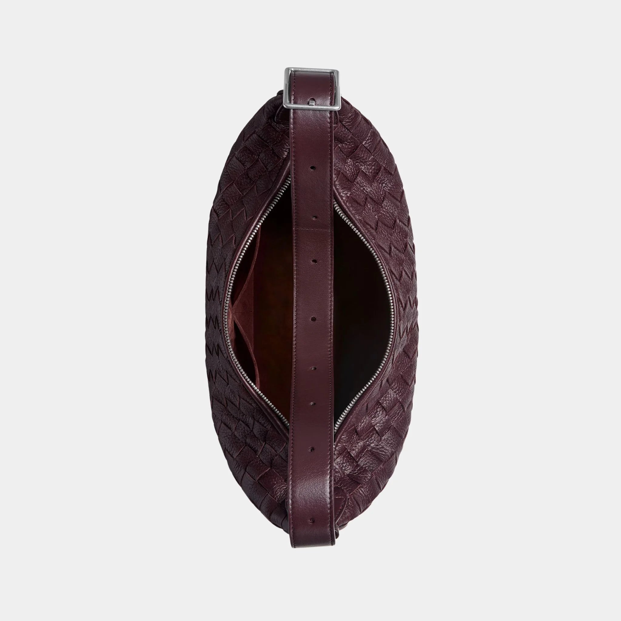 Small Traveler Hobo Bag In Intrecciato Deer Skin