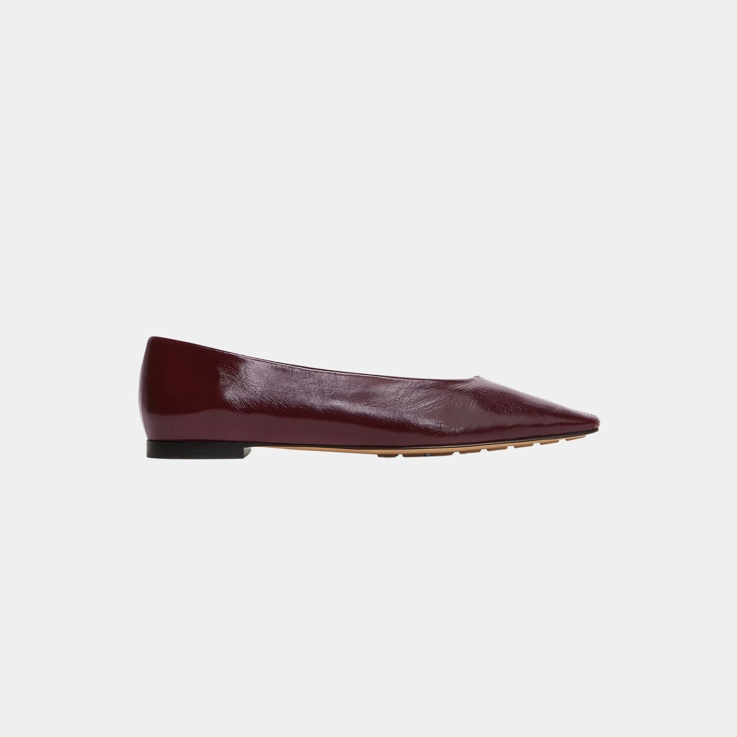 Sofia Ballerina with Supple Construction in Shiny Calfskin