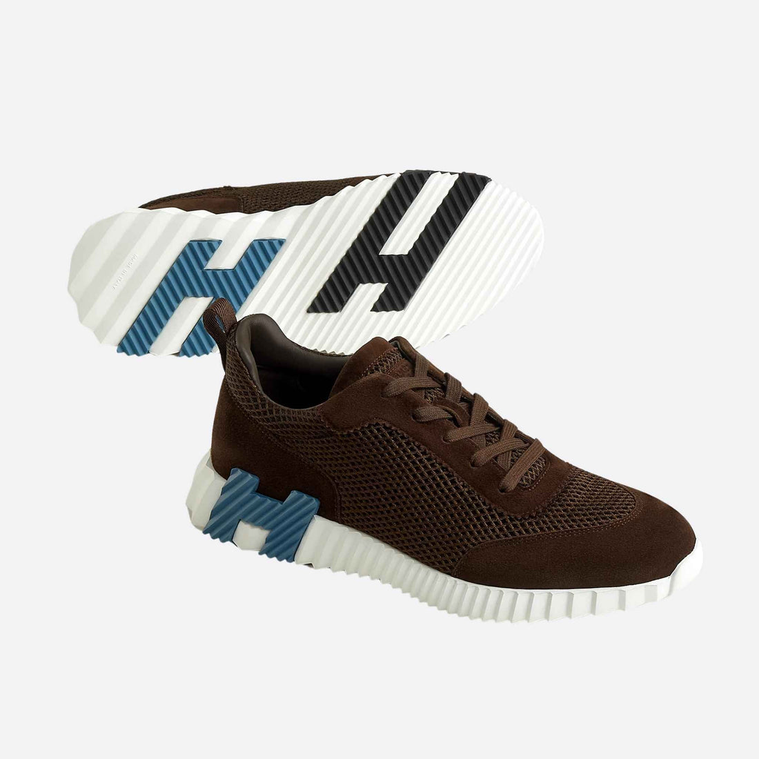 Bouncing Sneakers Graphic Mesh Suede Men