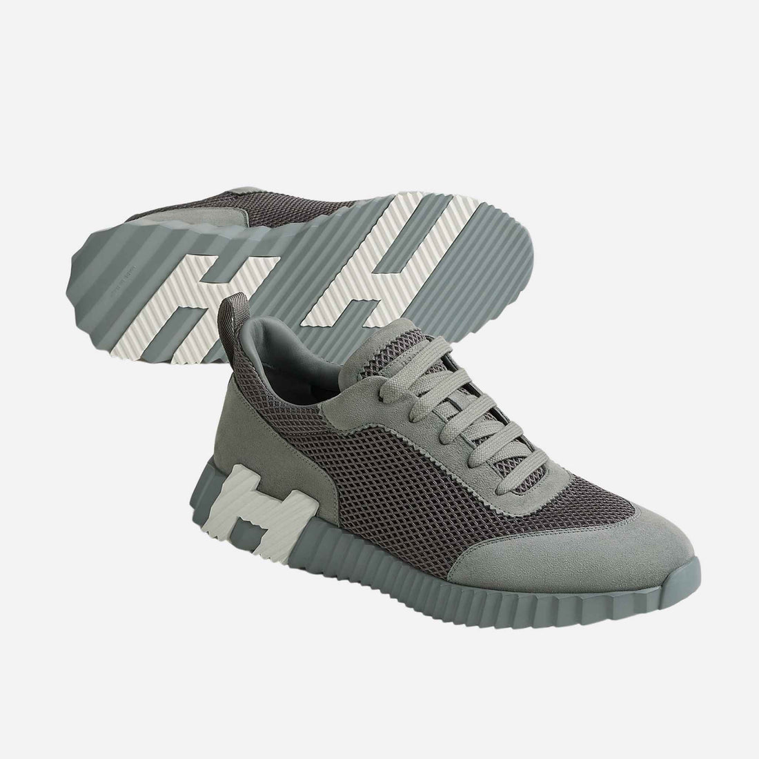 Bouncing Sneakers Graphic Mesh Suede Men