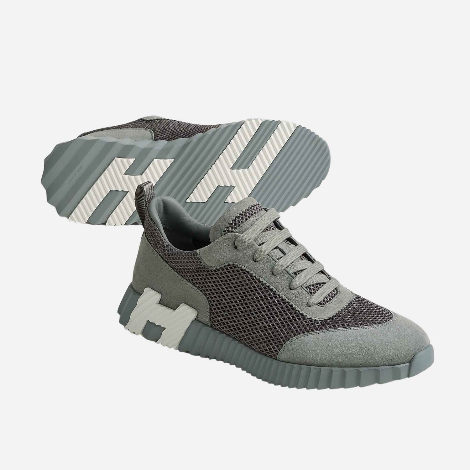 Bouncing Sneakers Graphic Mesh Suede Men