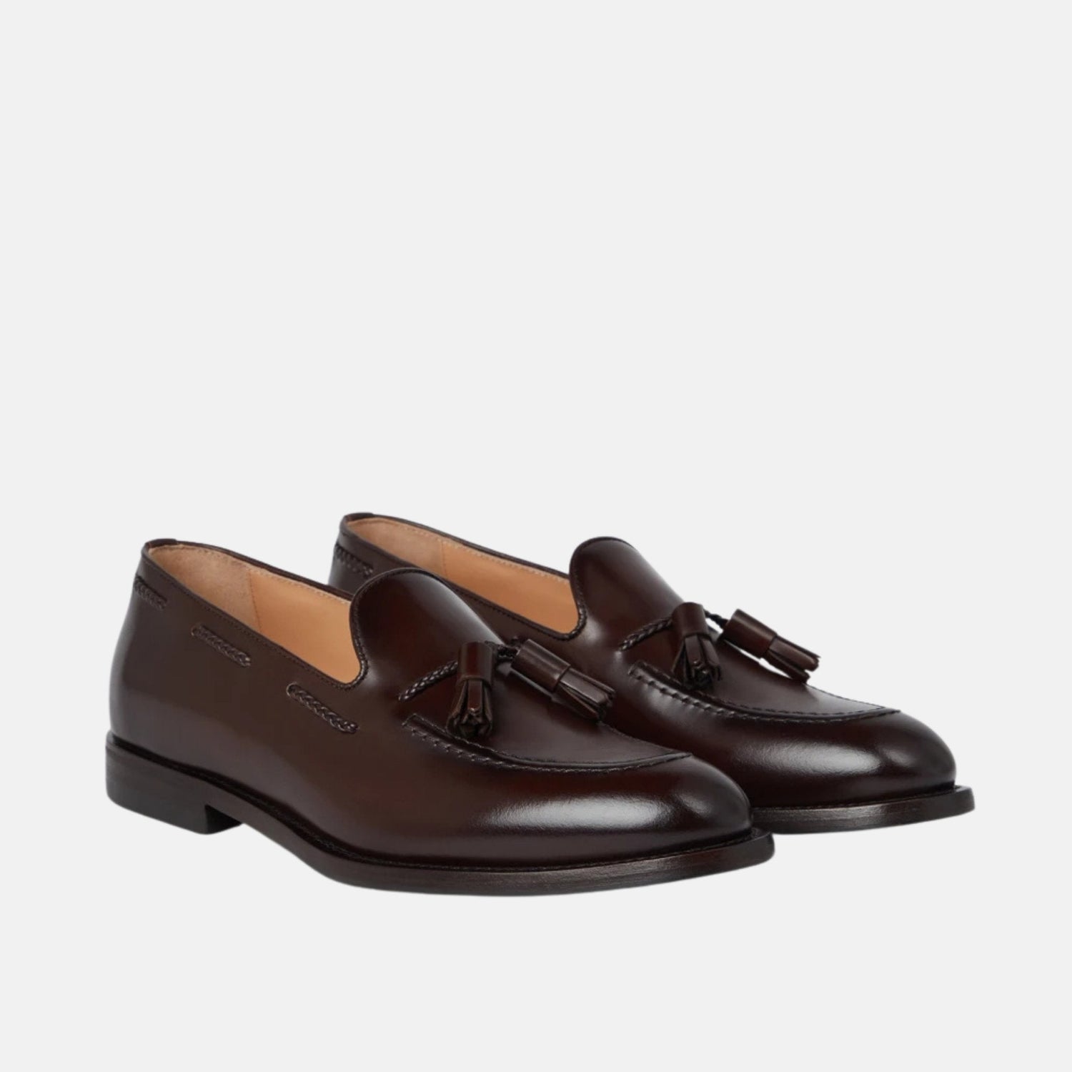 Aged Calfskin Loafers With Tassels
