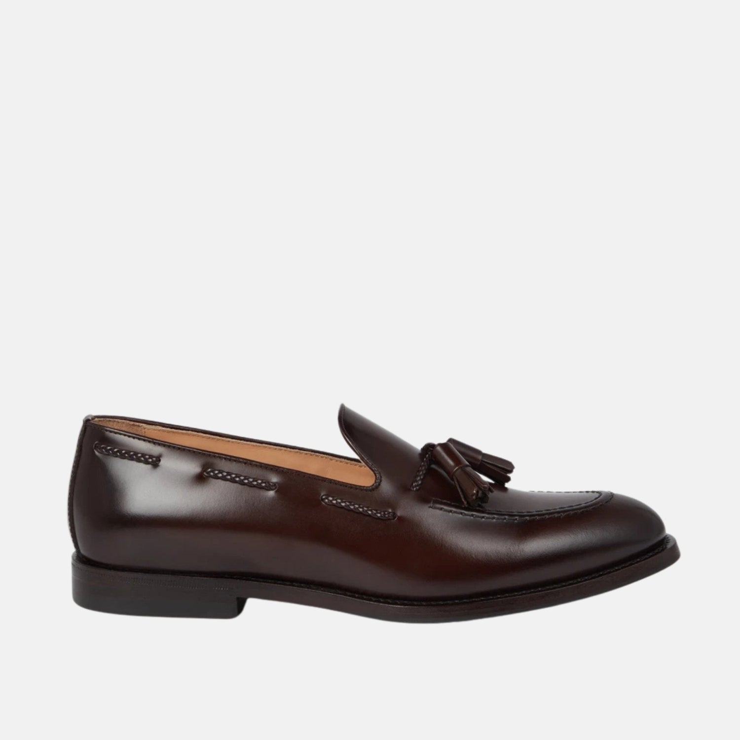 Aged Calfskin Loafers With Tassels